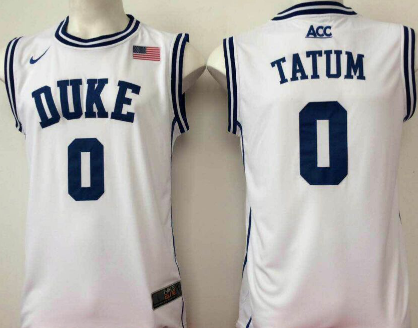 NCAA Men Duke Blue Devils White 0 tatum